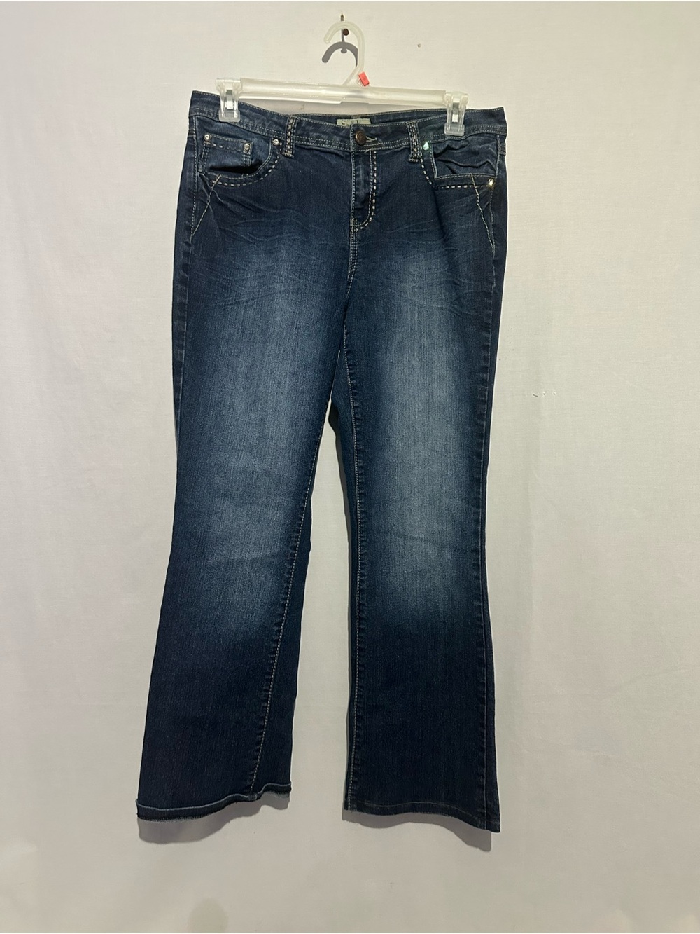 Earl Jeans Dark Wash Bootcut Jeans Women's Size 14 Embellished Back Pockets